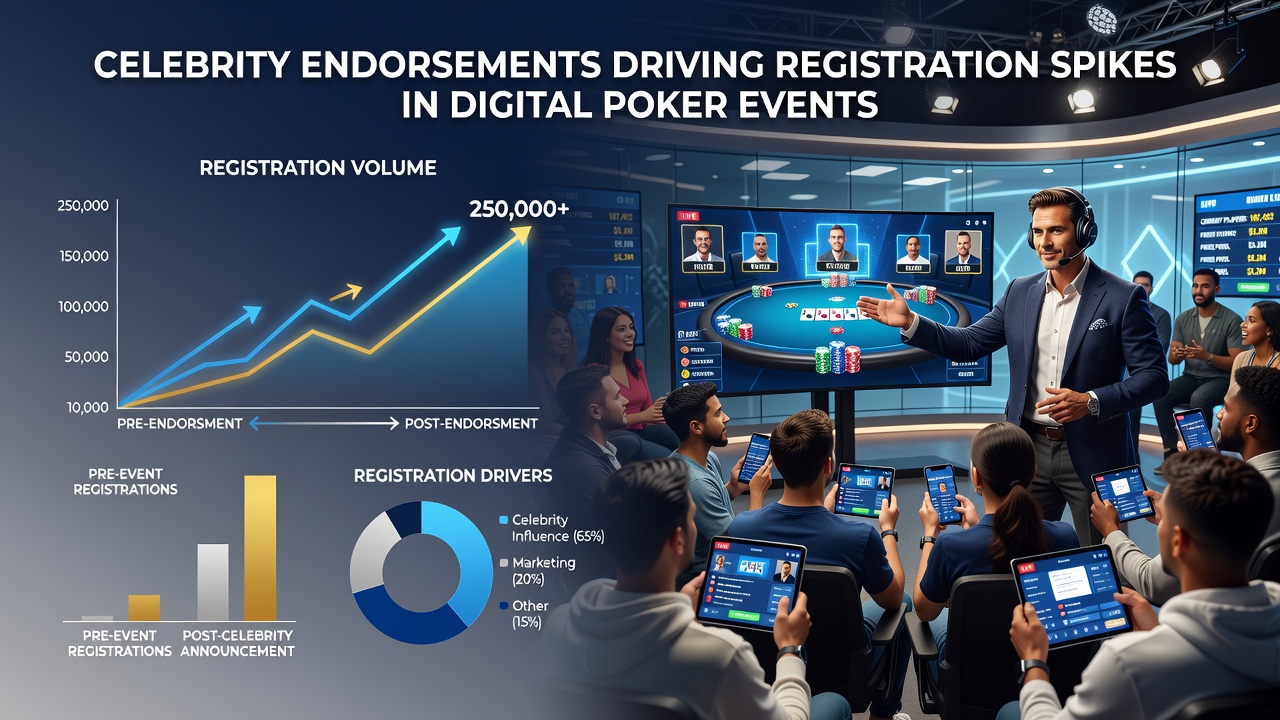 Analytics dashboard displaying registration trends following a celebrity poker endorsement