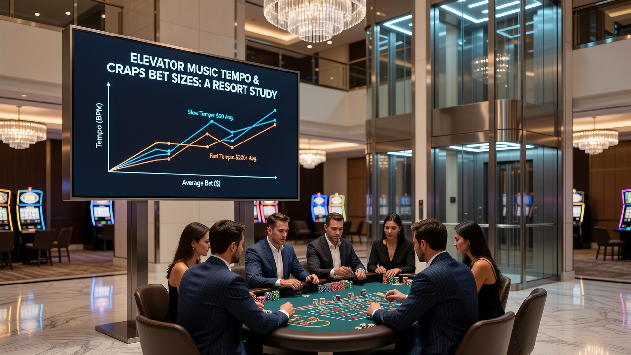 Overhead view of craps layout showing dice and betting areas