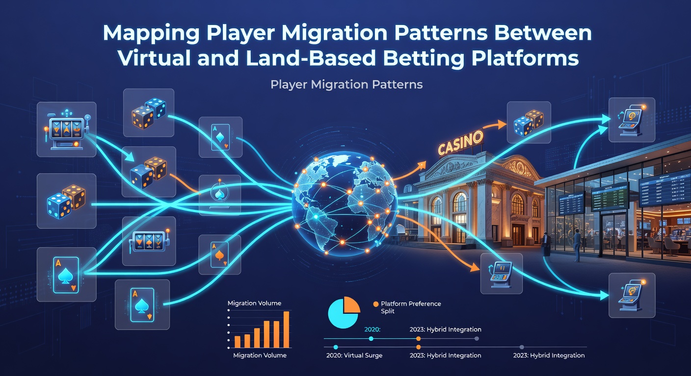 Chart displaying migration statistics and regional breakdowns for virtual versus land-based betting in 2026