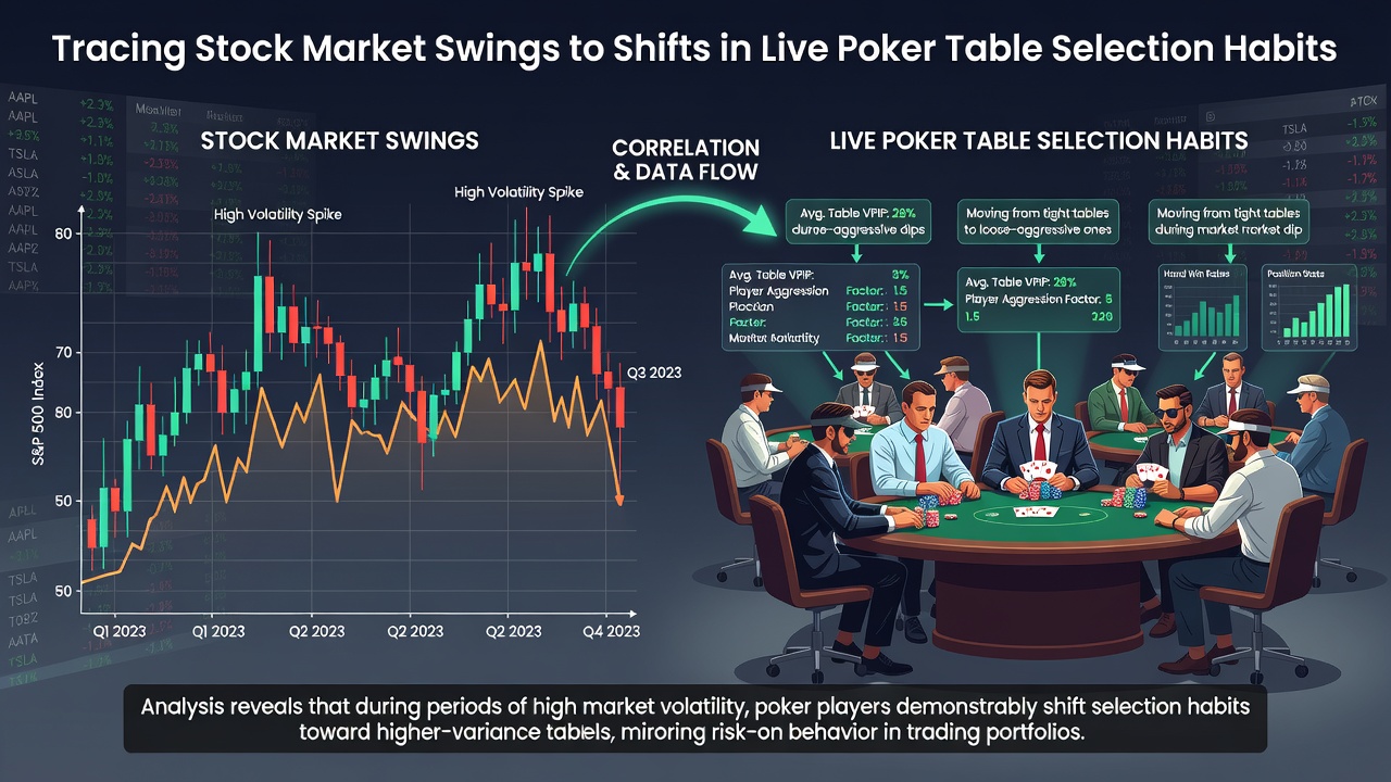 Live poker room floor with players seated at various stake level tables during a market movement period